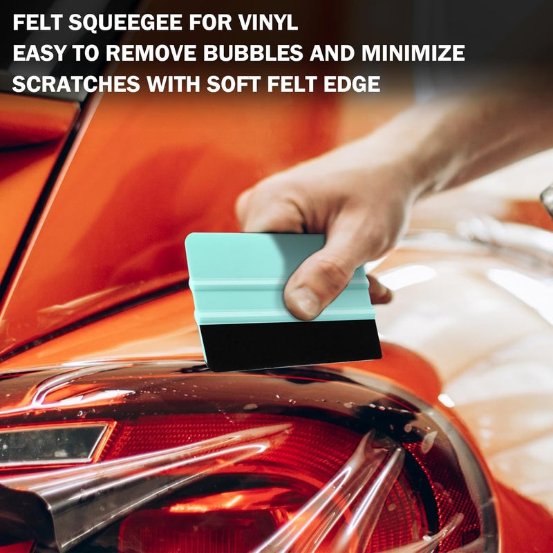 WRAPXPERT Squeegee for Vinyl- Felt Vinyl Squeegee 2 Pcs,Purple and Teal Squeegees Scraper Tool Kit for Crafts Car Wrap Window Tint Wallpaper Glass Film Application - Image 4